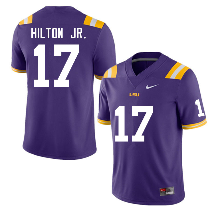 Men #17 Chris Hilton Jr. LSU Tigers College Football Jerseys Sale-Purple